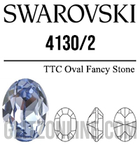 4130/2 Swarovski Crystal 6x4mm Light Sapphire Oval Fancy Rhinestones 1 Dozen