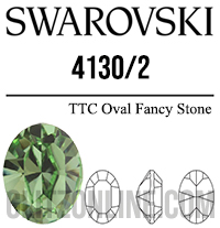 4130/2 Swarovski Crystal 6x4mm Peridot Oval Fancy Rhinestones 1 Dozen