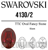 4130/2 Swarovski Crystal 8x6mm Siam Oval Fancy Rhinestones 1 Dozen