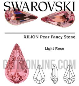 4300/2 Swarovski Crystal Light Rose Pink TC 8x4.8mm Teardrop Fancy Rhinestones Factory Pack 720pc