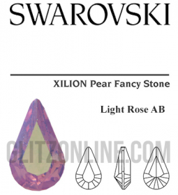 4300/2 Swarovski Crystal Light Rose AB TC 10x6mm Teardrop Fancy Stones 1 Dozen
