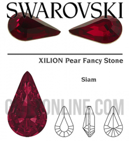 4300/2 Swarovski Crystal Siam Red TC 8x4.8mm Teardrop Fancy Stones 1 Dozen