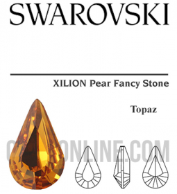 4300/2 Swarovski Crystal Topaz TC 8x4.8mm Teardrop Fancy Stones 1 Dozen