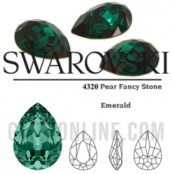 4320 Swarovski Crystal Emerald Green 14x10mm Pear Fancy Stones 1 Piece