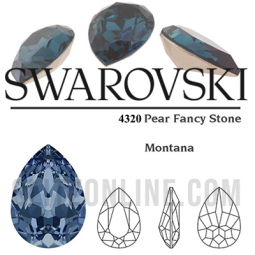4320 Swarovski Crystal Montana Blue 14x10mm Pear Fancy Stones 1 Piece