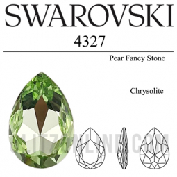4327 Swarovski Crystal Chrysolite 30x20mm Pear Fancy Stone Factory Box 24 Pieces