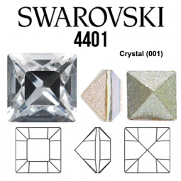 4401 Swarovski Crystal 4mm Pointed Back Square Rhinestones 1 Dozen