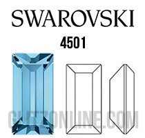 4501 Swarovski Crystal Aquamarine 5x2mm Baguette Pointed Back Fancy Rhinestones 1 Dozen