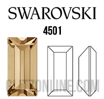 4501 Swarovski Crystal Golden Shadow 7x3mm Baguette Pointed Back Fancy Rhinestones 1 Dozen