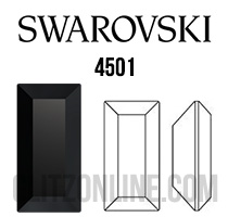 4501 Swarovski Crystal Jet Black 5x2mm Baguette Pointed Back Fancy Rhinestones 1 Dozen