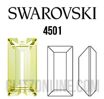 4501 Swarovski Crystal Jonquil Yellow 7x3mm Baguette Pointed Back Fancy Rhinestones 1 Dozen