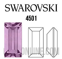 4501 Swarovski Crystal Light Amethyst Purple 5x2mm Baguette Pointed Back Fancy Rhinestones 1 Dozen