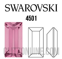 4501 Swarovski Crystal Light Rose Pink 5x2mm Baguette Pointed Back Fancy Rhinestones 1 Dozen
