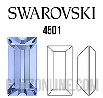 4501 Swarovski Crystal Light Sapphire Blue 5x2mm Baguette Pointed Back Fancy Rhinestones 1 Dozen