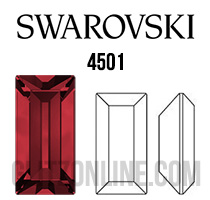 4501 Swarovski Crystal Light Siam Red 5x2mm Baguette Pointed Back Fancy Rhinestones 1 Dozen