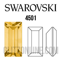 4501 Swarovski Crystal Light Topaz Yellow 7x3mm Baguette Pointed Back Fancy Rhinestones 1 Dozen
