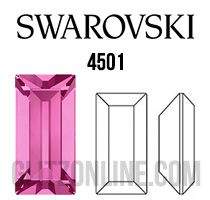 4501 Swarovski Crystal Rose Pink 5x2mm Baguette Pointed Back Fancy Rhinestones 1 Dozen