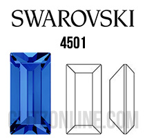 4501 Swarovski Crystal Sapphire Blue 7x3mm Baguette Pointed Back Fancy Rhinestones 1 Dozen
