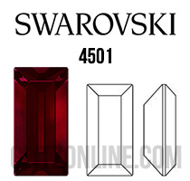4501 Swarovski Crystal Siam Red 5x2mm Baguette Pointed Back Fancy Rhinestones 1 Dozen