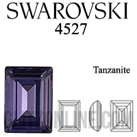 4527 Swarovski Crystal 14x10mm Tanzanite Rectangle Step Cut Fancy Stone 6 Pieces