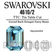 4610/2 TTC Swarovski Crystal Aquamarine 6x4mm Rectangle Octagon Fancy Rhinestones 1 Dozen