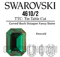 4610/2 TTC Swarovski Crystal Emerald 6x4mm Rectangle Octagon Fancy Rhinestones 1 Dozen