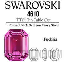 4610/2 TTC Swarovski Crystal Fuchsia 6x4mm Rectangle Octagon Fancy Rhinestone Factory Pack 360 pc