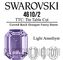 4610/2 TTC Swarovski Crystal Light Amethyst 6x4mm Rectangle Octagon Fancy Rhinestones 1 Dozen