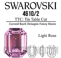 4610/2 TTC Swarovski Crystal Light Rose 6x4mm Rectangle Octagon Fancy Stones 1 Dozen