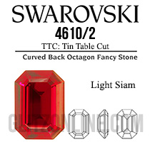4610/2 TTC Swarovski Crystal Light Siam 6x4mm Rectangle Octagon Fancy Stones 1 Dozen