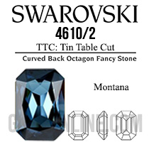 4610/2 TTC Swarovski Crystal Montana 10x8mm Rectangle Octagon Fancy Stones Factory Pack 72 pc