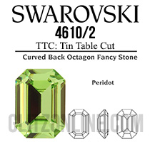 4610/2 TTC Swarovski Crystal Peridot 6x4mm Rectangle Octagon Fancy Stones Factory Pack 360 pc