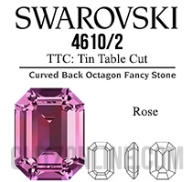 4610/2 TTC Swarovski Crystal Rose 6x4mm Rectangle Octagon Fancy Stones 1 Dozen