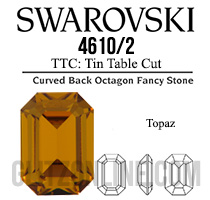 4610/2 Swarovski Crystal Topaz 6x4mm Rectangle Octagon Fancy Stones 1 Dozen