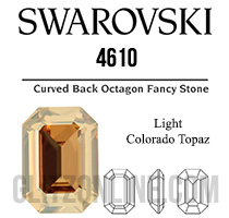 4610 Swarovski Crystal Light Colorado Topaz 18x13mm Rectangle Octagon Rhinestones 1 Piece