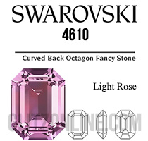 4610 Swarovski Crystal Light Rose Pink 14x10mm Rectangle Octagon Fancy Rhinestones 1 Dozen