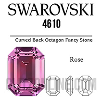 4610 Swarovski Crystal Rose Pink 14x10mm Rectangle Octagon Fancy Rhinestones 1 Dozen