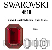 4610 Swarovski Crystal Siam Red 14x10mm Rectangle Octagon Fancy Rhinestones 1 Dozen