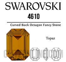 4610 Swarovski Crystal Topaz 14x10mm Rectangle Octagon Fancy Rhinestones 1 Piece