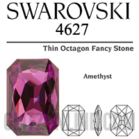 4627 Swarovski Crystal Amethyst Purple 27x18.5mm Octagon Fancy Stone 1 Piece