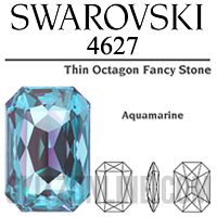 4627 Swarovski Crystal Aquamarine 27x18.5mm Octagon Fancy Stone 1 Piece