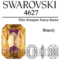 4627 Swarovski Crystal Brandy Coated 27x18.5mm Octagon Fancy Stone 1 Piece
