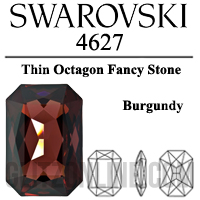 4627 Swarovski Crystal Burgundy 27x18.5mm Octagon Fancy Stone 1 Piece