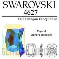 4627 Swarovski Crystal AB 27x18.5mm Octagon Fancy Stone Factory Box 24 Pieces