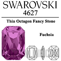 4627 Swarovski Crystal Fuchsia Pink 27x18.5mm Octagon Fancy Stone 1 Piece