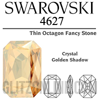 4627 Swarovski Crystal Golden Shadow 27x18.5mm Octagon Fancy Stone 1 Piece