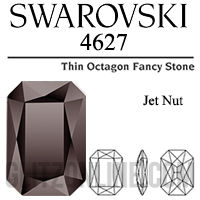 4627 Swarovski Crystal Jet Nut Metallic Brown 37x25.5mm Octagon Fancy Stone 1 Piece