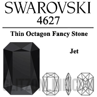 4627 Swarovski Crystal Jet Black 27x18.5mm Octagon Fancy Stone Factory Box 24 Pieces