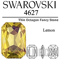 4627 Swarovski Crystal Lemon Coated 27x18.5mm Octagon Fancy Stone 1 Piece