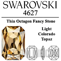 4627 Swarovski Crystal Light Colorado Topaz 27x18.5mm Octagon Fancy Stone 1 Piece